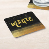 *~* MAGIC Gold & Black Chic Magie Gute Bilder Rechteckiger Pappuntersetzer (angewinkelt)