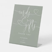 Magic Green Heart Script Cards und Geschenke Sockelschild (Vorderseite)