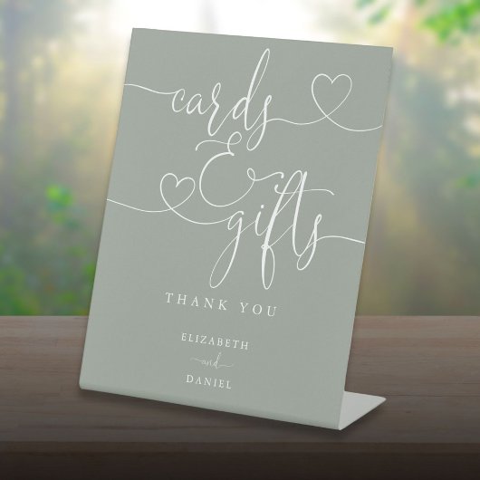 Magic Green Heart Script Cards und Geschenke Sockelschild