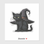 Magic Halloween Cat Classic T-Shirt Aufkleber (Blatt)