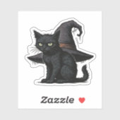 Magic Halloween Cat Classic T-Shirt Aufkleber (Blatt)