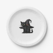 Magic Halloween Cat Classic T-Shirt Pappteller (Vorderseite)