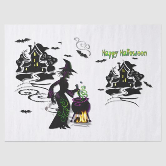 Magic Halloween Hexe Seidenpapier (Vorderseite)