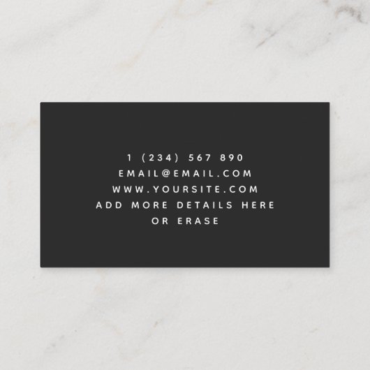 Magic Hand Moon Psychische Tarot Reader Mittelschw Visitenkarte (Rückseite)