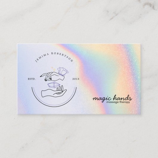 Magic Hands Massage Therapist Esoteric Business Ca Visitenkarte (Vorderseite)