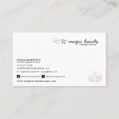 Magic Hands Massage Therapist Esoteric Business Ca Visitenkarte (Rückseite)