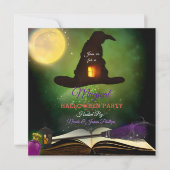 Magic Hat & Magical Zauberbuch Whimsical Fun Party Einladung (Vorderseite)