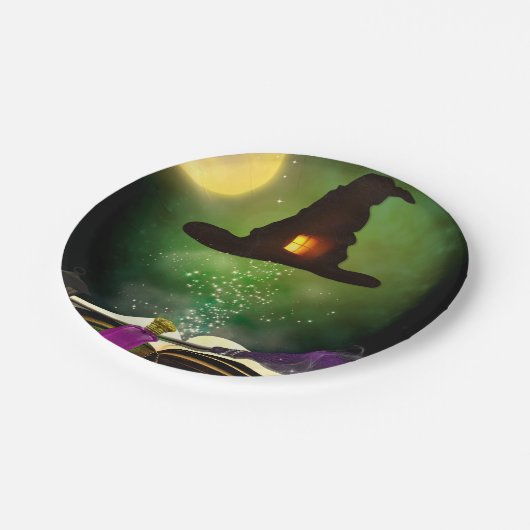 Magic Hat & Magical Zauberbuch Whimsical Fun Party Pappteller (Schrägansicht)