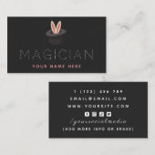 Magic Hat Rabbit Bunny Oars Magician Social Media Visitenkarte (Vorne/Hinten)