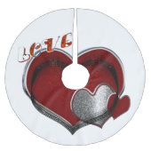 Magic Heart Tree Skirt Polyester Weihnachtsbaumdecke (Vorderseite)