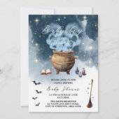 Magic Hexe Cauldron Baby Boy Brewing Baby Shower Einladung (Vorderseite)