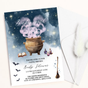 Magic Hexe Cauldron Baby Girl Brewing Baby Shower Einladung