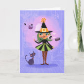 Magic Hexe Green Hair Geburtstagskarte Karte (Vorderseite)