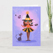 Magic Hexenbraun Haar Geburtstagskarte Karte (Vorderseite)