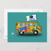 Magic Hippie Van Postkarte (Vorne/Hinten)
