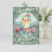 Magic Hübsch Parrot Digital Geburtstag Karte (Stehend Vorderseite)