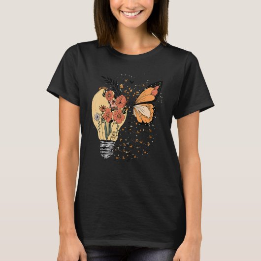 Magic In All Of Us Butterfly Flower Bulb Mental He T-Shirt (Vorderseite)