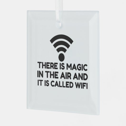 MAGIC IN DER LUFT IST WIFI ORNAMENT AUS GLAS (Vorderseite links)