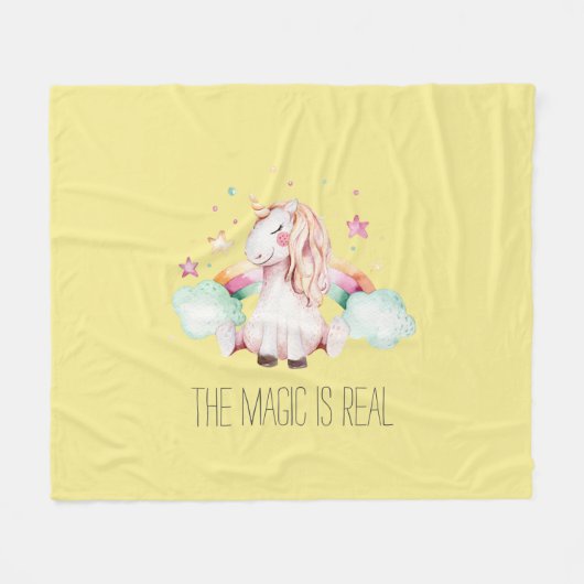 Magic is Real Unicorn Fleecedecke (Vorderseite (Horizontal))