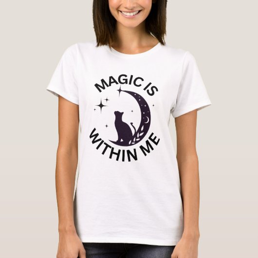 Magic is Within Me Cat + Moon T-Shirt (Vorderseite)
