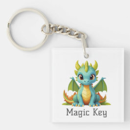 Magic Key Green Blue Baby Dragon Schlüsselanhänger