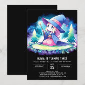Magic Kids Wizard Geburtstag Einladung (Vorne/Hinten)