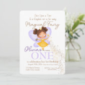 Magic Kingdom Fairy-Princess 1. Geburtstag Party Einladung (Stehend Vorderseite)