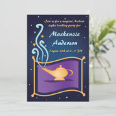 Magic Lamp & Flying Carpet Einladung zum Geburtsta (Stehend Vorderseite)