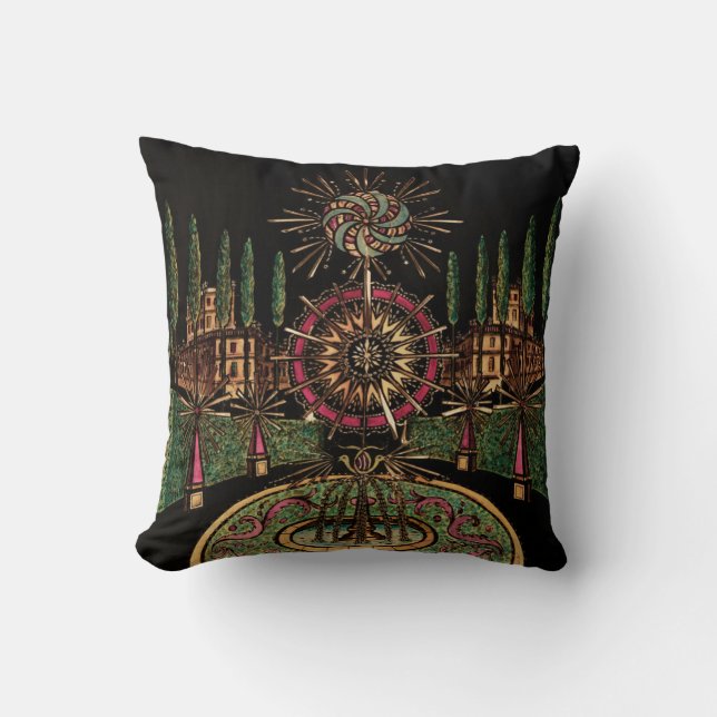 Magic Lantern Fireworks Throw Kissen (Vorderseite)