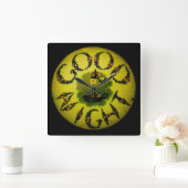 Magic Lantern Slide Good Night Vintage Quadratische Wanduhr (Zuhause)