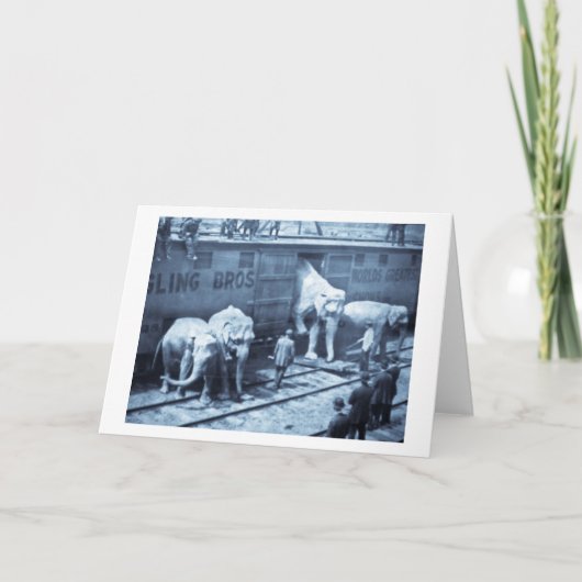 Magic Lantern Slide Ringling Bros Elephant Train Karte (Vorderseite)
