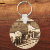 Magic Lantern Slide Ringling Bros Elephant Train Schlüsselanhänger (Vorderseite)