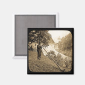 Magic Lantern Slide Schweizer Alpen Hornblume Magnet (Vorderseite/Rückseite)