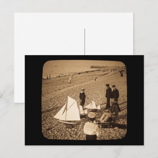 Magic Lantern Slide Seaside, Dieppe Frankreich Postkarte (Vorne/Hinten)