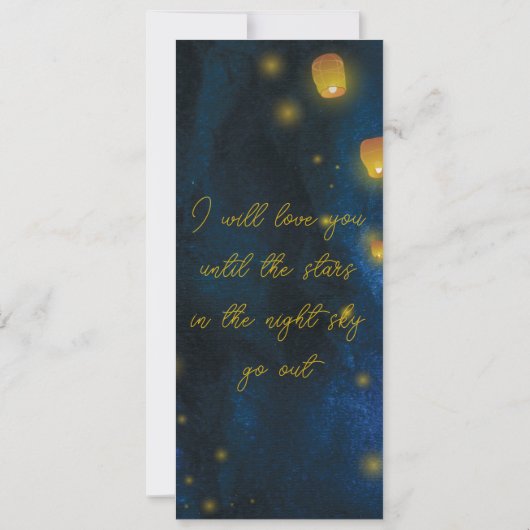 Magic Lantern Wedding Menu Einladung (Rückseite)