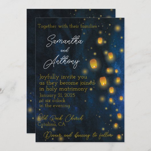 Magic Lanterns Hochzeitseinladungen Einladung (Vorne/Hinten)