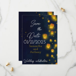 Magic Lanterns Wedding Save the Dates Date