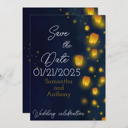 Magic Lanterns Wedding Save the Dates Save The Date (Vorne/Hinten)