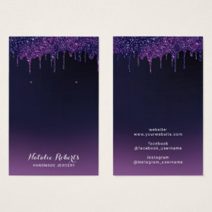 Magic Lila Glitzer Tropfen Schmuck Ohrring Display