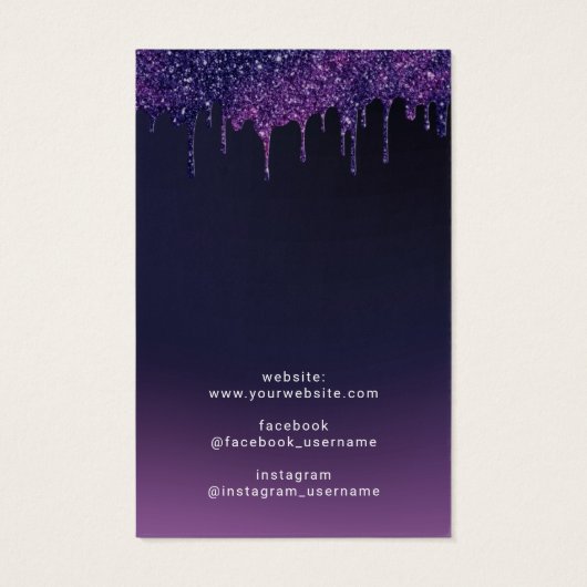 Magic Lila Glitzer Tropfen Schmuck Ohrring Display (Rückseite)