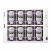 Magic Lila Gold Custom Text Wein Flaschenmarken (Vorne)