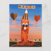 Magic Love! Grappig potlood stuurt liefde Postkarte (Vorderseite)