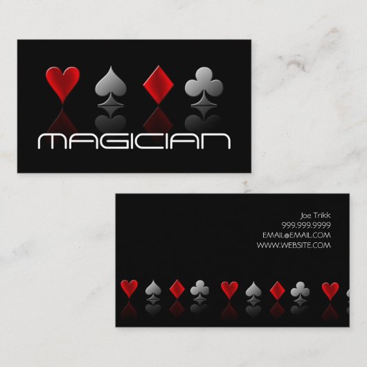 Magic Magician Card Poker Trial Unterhaltung Visitenkarte (Vorne/Hinten)