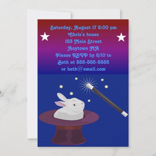 Magic Magician Geburtstagsparty Einladung (Vorderseite)