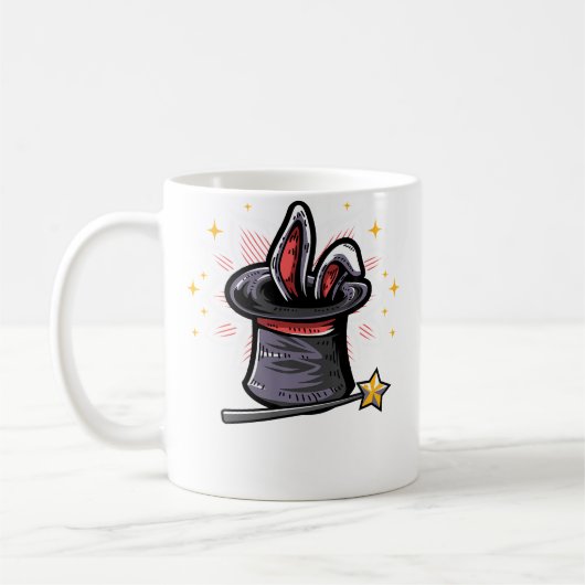 Magic Magician Hat Rabbit In A Hat Magic Wand Kaffeetasse (Links)