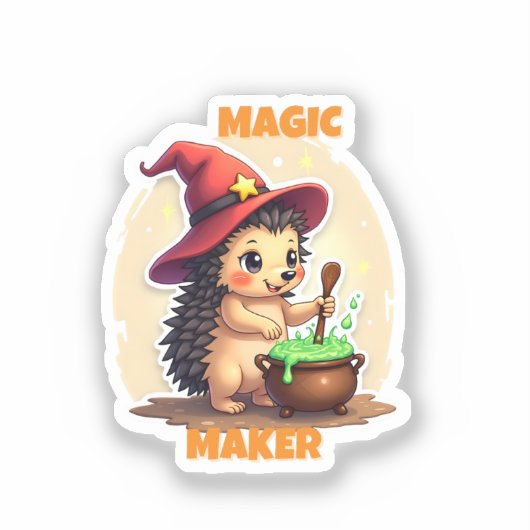 Magic Maker - Aufkleber für Niedliche Igel (Vorderseite)