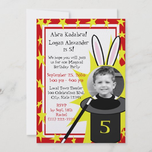 Magic Me Birthday Einladung (Vorderseite)