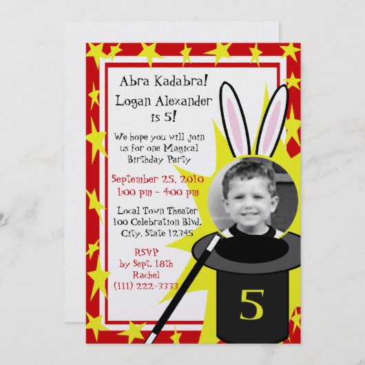 Magic Me Birthday Einladung (Vorne/Hinten)