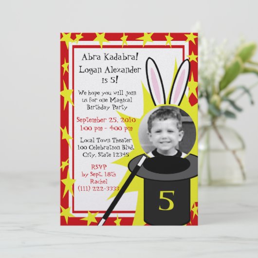 Magic Me Birthday Einladung (Stehend Vorderseite)