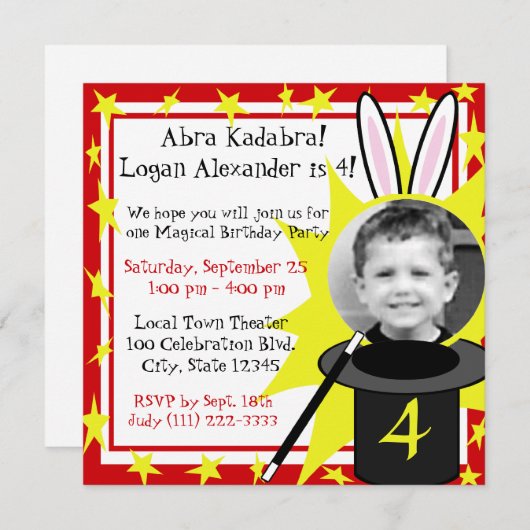 Magic Me Birthday Einladung (Vorne/Hinten)